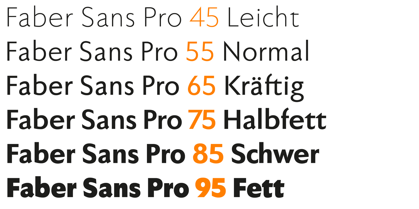 Faber Sans Pro Halbfett Kursiv Font preview